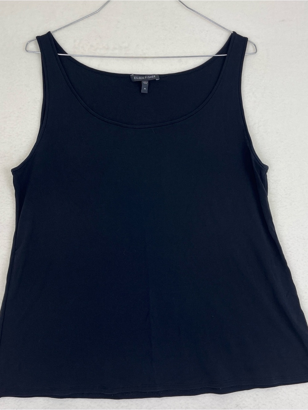 100% silk black Eileen Fisher sheer tank size m